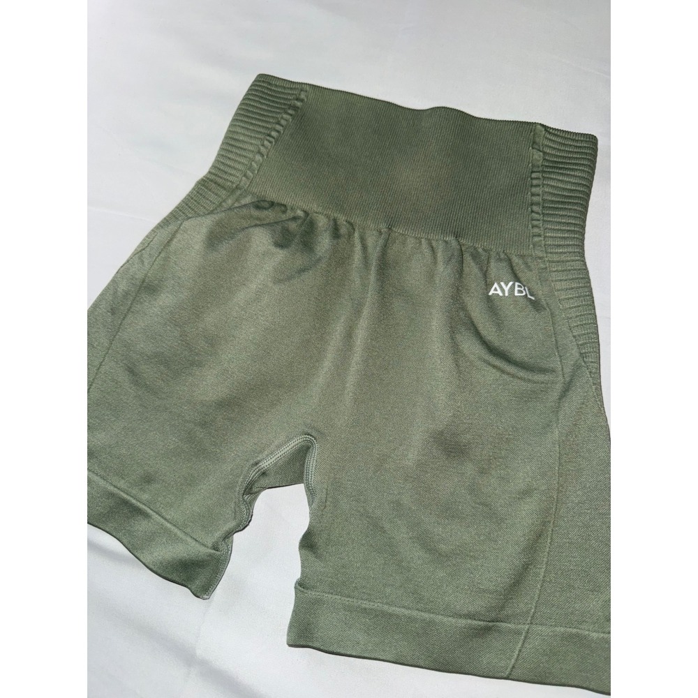AYBL Balance‎ V2 Seamless Shorts Sage Green Marl High Waisted Athletic Womens XS